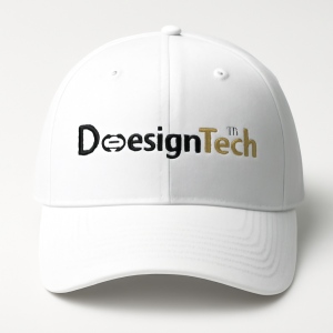 Casquette DesignTech blanche - Logo moderne